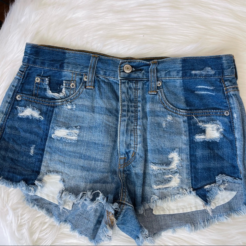 AMERICAN EAGLE OUTFITTERS shorts VINTAGE HI-RISE FESTIVAL blue denim shorts 6 - Picture 11 of 11
